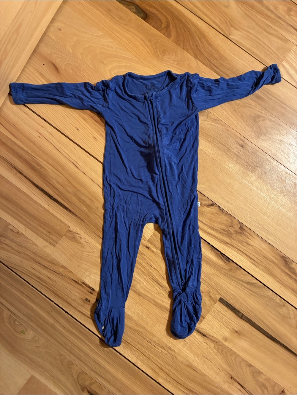 Birdie Bean Navy Zippered Baby Footie